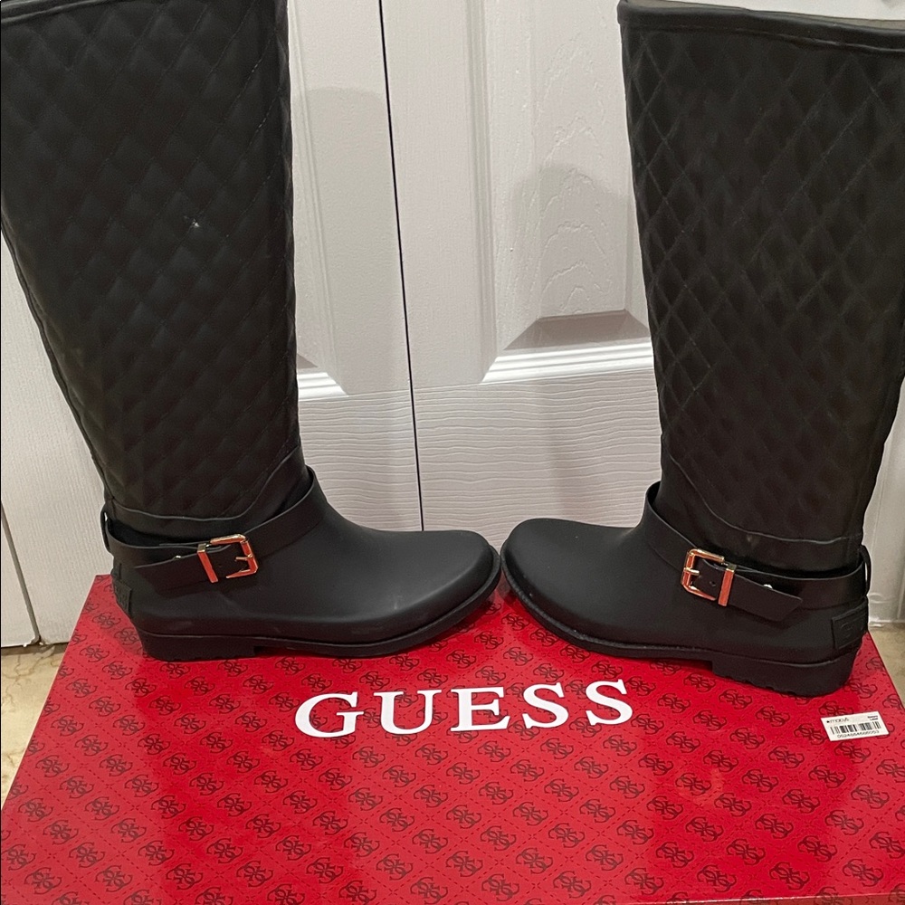 GUESS Black Quilted Winter Boots